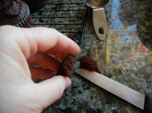 black forest cupcakes cut scoop