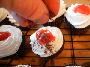 Decorating Black Forest Cupcakes