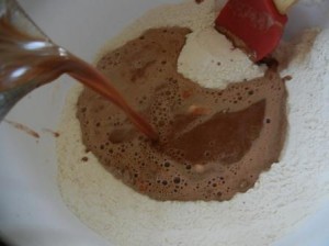Wet Into Dry Ingredients