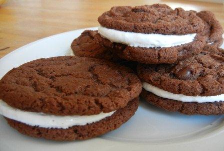 chewy chocolate cookies with Marshmallow filling