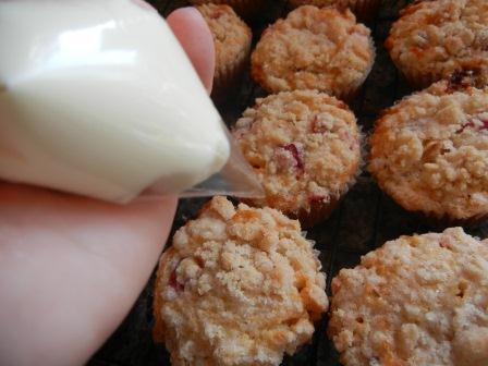 white chocolate and cranberry muffins
