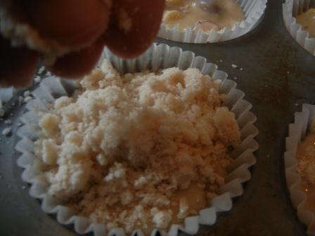 White chocolate and cranberry muffins