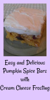 pumpkin spice bars cream cheese frosting